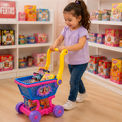 Carrito de supermercado infantil con accesorios  50x20x20 cm