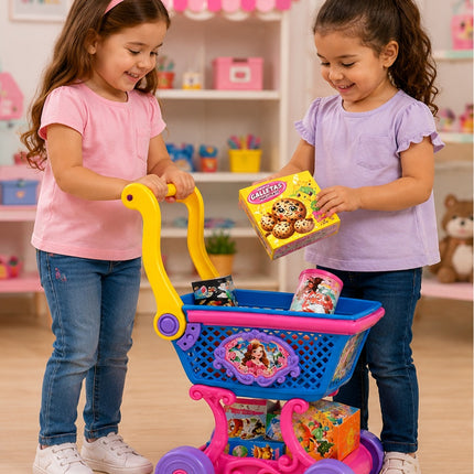 Carrito de supermercado infantil con accesorios  50x20x20 cm