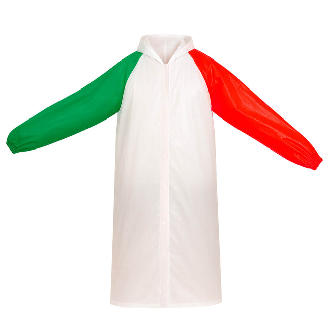 🌧️🇲🇽 Impermeable Tricolor con Capucha y Botones – Mangas con Resorte, Ideal para Eventos 🇲🇽🌧️