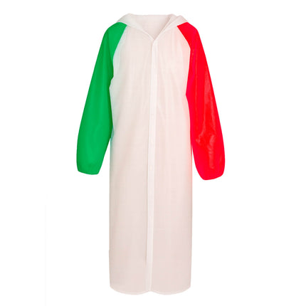 🌧️🇲🇽 Impermeable Tricolor con Capucha y Botones – Mangas con Resorte, Ideal para Eventos 🇲🇽🌧️