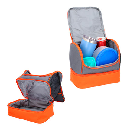 Lonchera Térmica Con 2 Compartimentos, Interior Impermeable, Bolsillo Frontal Y Lateral De Malla Para Escuela, Oficina Y Viajes