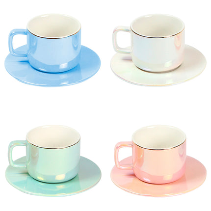 Juego De 4 Tazas De Ceramica Con Plato TE-235 - Storyland