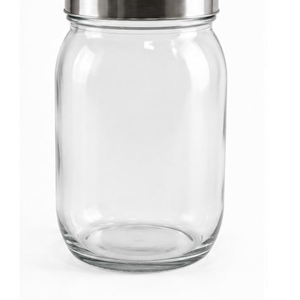 Frasco de Vidrio Transparente de 1.22 Litros con Tapa Metálica de Rosca para Almacenamiento de Alimentos, Dulces, Galletas y Granos