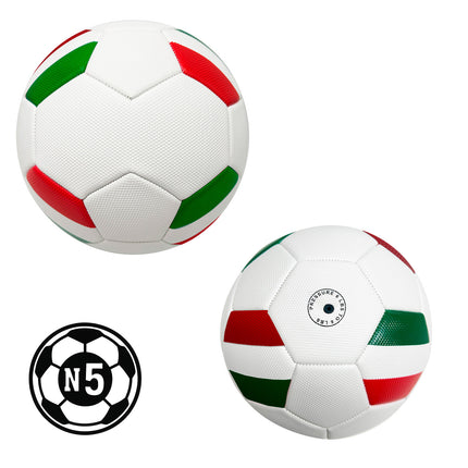 Balón de Fútbol Tricolor No. 5 – 32 Gajos Cosidos a Máquina, Acabado Texturizado y Gran Control
