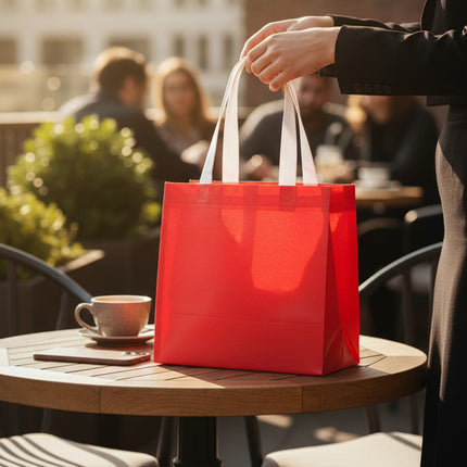 15 Bolsa Ecológica Chica Non Woven Con Asa Y Fuelle Para Mundial, Regalos, Eventos Y Promocionales