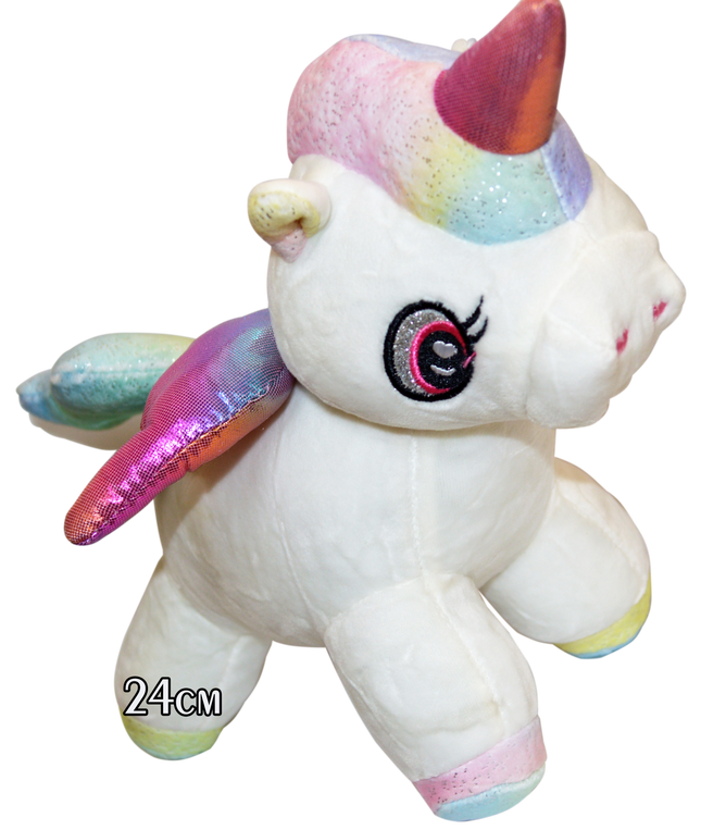 Peluche UNICORNIO BLANCO 24 CM para Fiestas, Bolos y Regalos Sorpresa