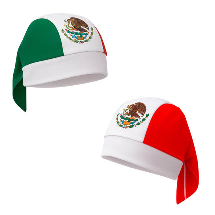 Bandana Tricolor México – Gorro. Accesorio de Poliéster Ideal para Eventos y Mundial 🎉🇲🇽