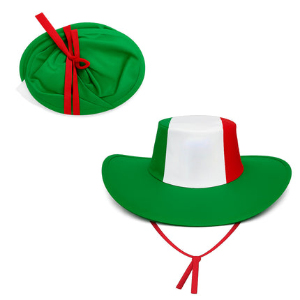 Sombrero Mexicano Plegable Tricolor Para Mundial, Fiestas Patrias, Eventos Deportivos Y Animación Futbolera, Ligero Y Cómodo