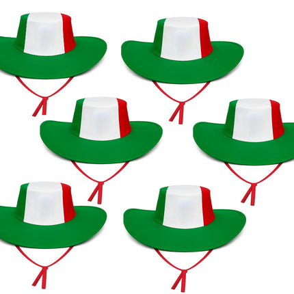 6 Sombrero Mexicano Plegable Tricolor Para Mundial, Fiestas Patrias, Eventos Deportivos Y Animación Futbolera, Ligero Y Cómodo
