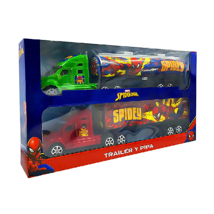 Set de Tráiler y Pipa de Juguete Spiderman 37 cm,  T378004-S