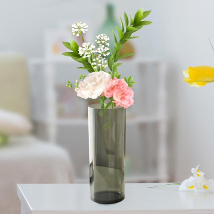 Florero Cilíndrico de Vidrio 30 cm – Jarrón Decorativo Moderno para Flores Naturales y Artificiales