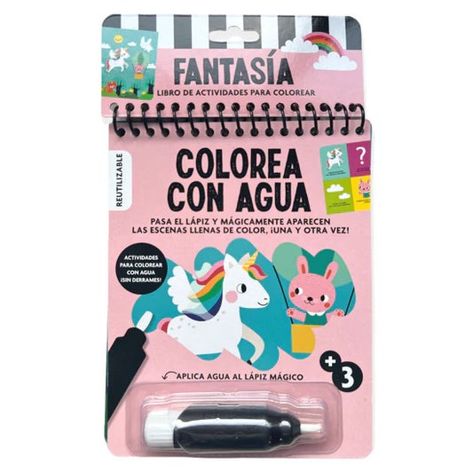 Libro actividades Colorea con agua Fantasia 4pag 20x15cm