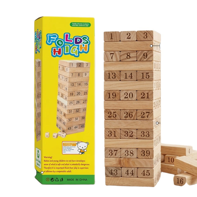 Juego De Torre De Equilibrio De Madera Con Números, Bloques Apilables Educativos Para Niños Y Adultos, Juego Familiar De Mesa