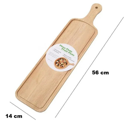 Plato para Pizza 56x 14 cm Rectangular de Madera, Tabla Individual para Servir, Ideal para Cocina, Restaurante, Botanas y Postres