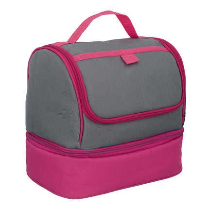 Lonchera Térmica Con 2 Compartimentos, Interior Impermeable, Bolsillo Frontal Y Lateral De Malla Para Escuela, Oficina Y Viajes