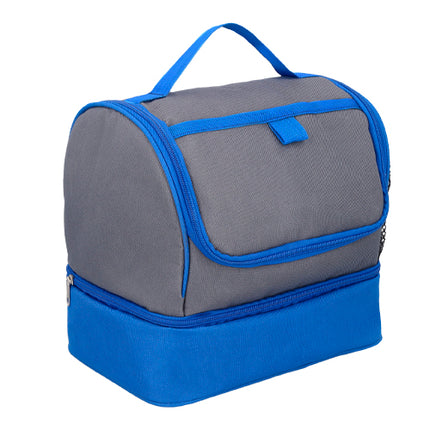 Lonchera Térmica Con 2 Compartimentos, Interior Impermeable, Bolsillo Frontal Y Lateral De Malla Para Escuela, Oficina Y Viajes