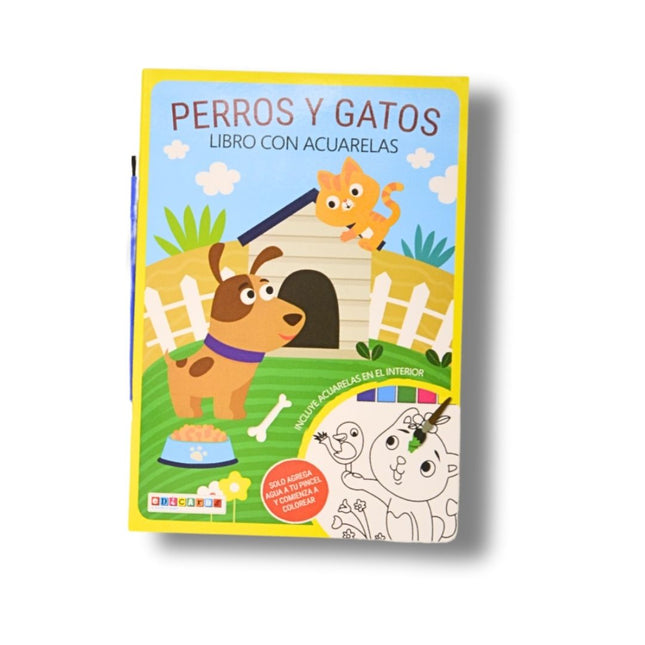 LIBRO CON ACUARELAS PERROS Y GATOS