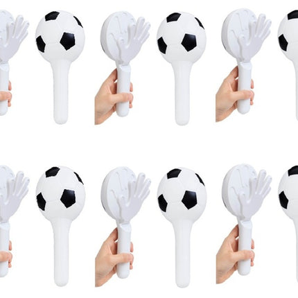 Pack 12. Manos Aplaudidoras con Forma de Balón – Accesorio de Plástico para Eventos Deportivos