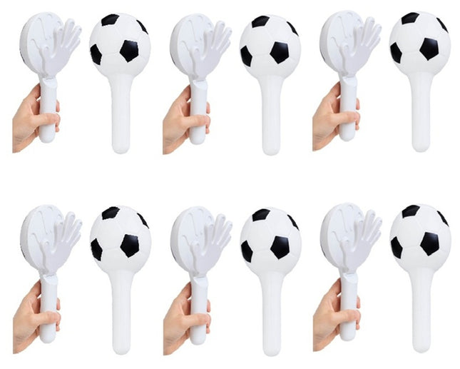 Pack 12. Manos Aplaudidoras con Forma de Balón – Accesorio de Plástico para Eventos Deportivos