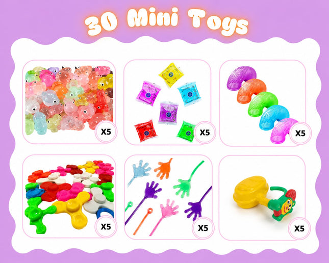 Surtido de Juguetes para Piñata (30 Piezas) Premios y Regalos para Fiestas Infantiles, Rellenos de Bolsas, Cumpleaños y Eventos Escolares