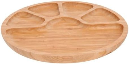 Botanero de Bambú con 5 Espacios 25 cm Ideal para Reuniones, Fiestas y Mundial, Perfecto para Servir Botanas y Convivir con Familia y Amigos