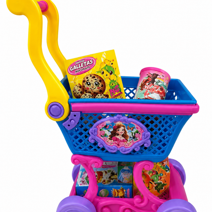 Carrito de supermercado infantil con accesorios  50x20x20 cm