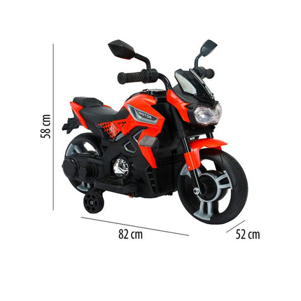 Motocicleta montable eléctrica amarilla