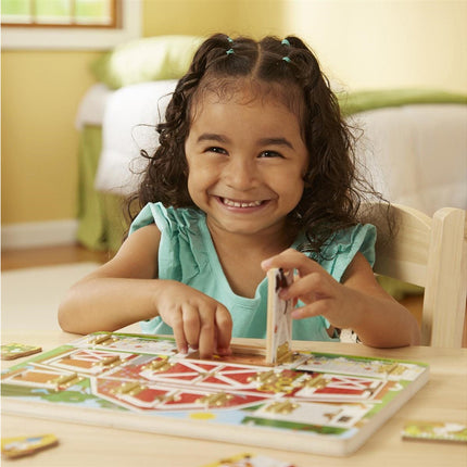 Tablero de actividades de madera Melissa & Doug Granja magnética