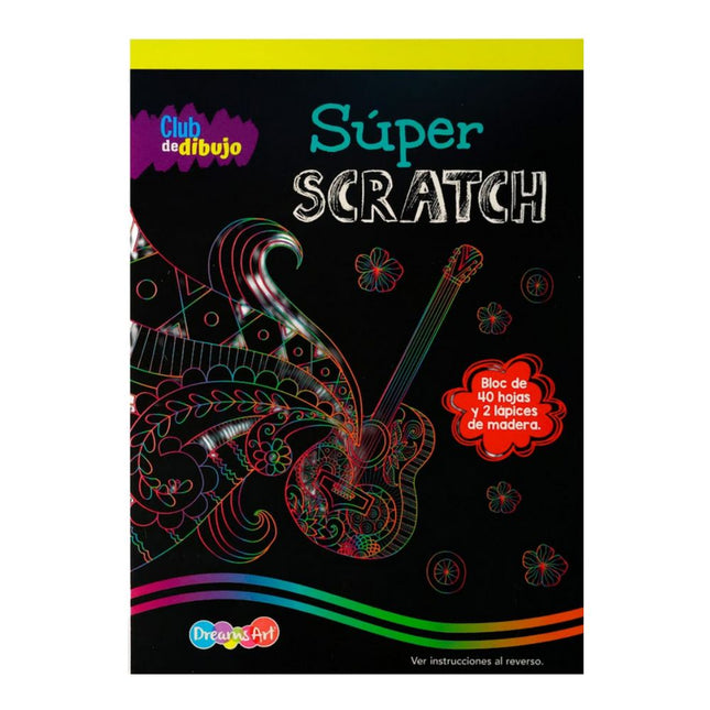 BLOC 40  HOJAS SUPER SCRATCH  CLUB DE DIBUJO RASPA 40 LAMINAS.