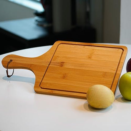 Tabla de Bambú para Cortar 38x21.7 cm Ideal para Cocina, Reuniones, Días de Campo y Convivencias con Amigos y Familia, Resistente y Ecológica