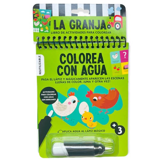 Libro actividades Colorea con agua La granja 4pag 20x15cm