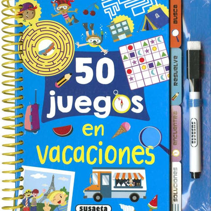 Libro Actividades 50 juegos en vacaciones 56pag 19x17cm