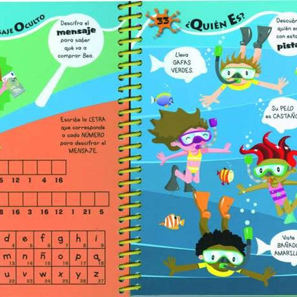 Libro Actividades 50 juegos en vacaciones 56pag 19x17cm