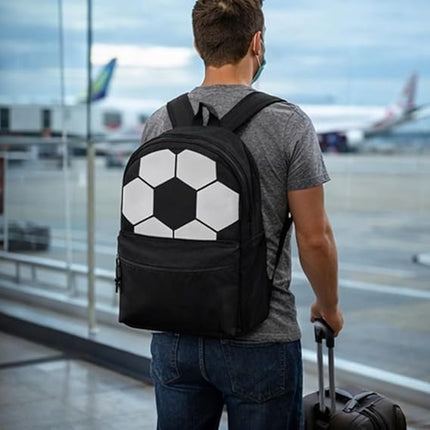 Mochila Backpack de Poliéster Balón, Bolsa Principal y Frontal con Cierre, Asa y Correas Ajustables 40x27.5x11.5 cm