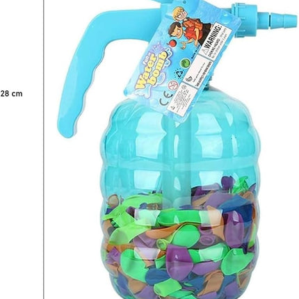 Bomba de Agua Portátil con Globos Inflables 28 x 13 cm – Lanzador de Agua Multifuncional para Juegos, Playa, Alberca y Verano