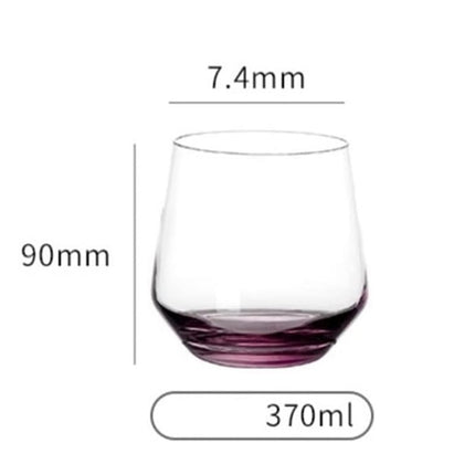 Juego de 6 Vasos de Vidrio Transparentes 370 ml  | Vasos Modernos para Agua, Whisky, Refrescos, Jugos y Cócteles