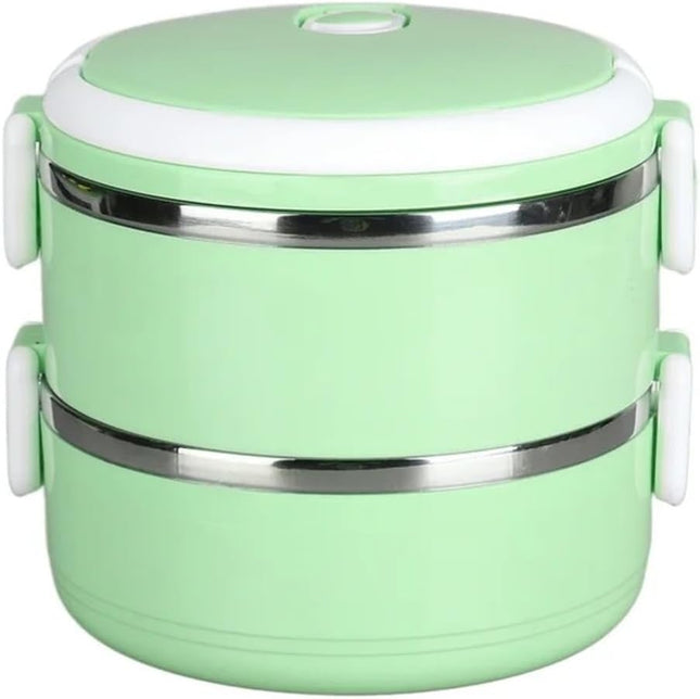 Lonchera térmica doble ecológica portátil para alimentos, fiambrera escolar de doble capa con válvula de aire 13 x 14 cm