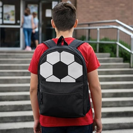 Mochila Backpack de Poliéster Balón, Bolsa Principal y Frontal con Cierre, Asa y Correas Ajustables 40x27.5x11.5 cm