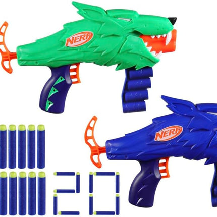 NERF Wild Wolfpack - Incluye 2 lanzadores con 20 Dardos