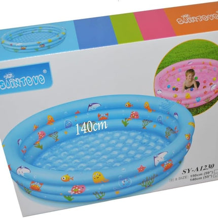 Alberca Inflable Circular 140 cm Multicolor 3 Aros – Piscina Infantil Portátil para Niños, Ideal para Jardín, Patio y Verano