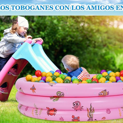 Alberca Inflable Circular 140 cm Multicolor 3 Aros – Piscina Infantil Portátil para Niños, Ideal para Jardín, Patio y Verano