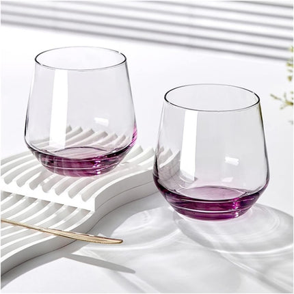 Juego de 6 Vasos de Vidrio Transparentes 370 ml  | Vasos Modernos para Agua, Whisky, Refrescos, Jugos y Cócteles