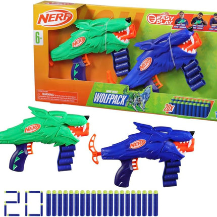 NERF Wild Wolfpack - Incluye 2 lanzadores con 20 Dardos