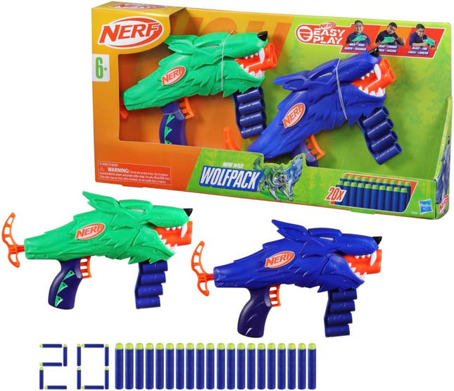 NERF Wild Wolfpack - Incluye 2 lanzadores con 20 Dardos