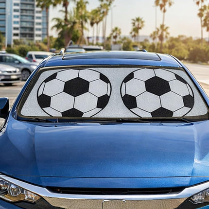 Parasol para Parabrisas de Auto Diseño Balón, Protector Solar Plegable para Carro, Sombrilla Panorámica con Funda 150.5 x 65.5 cm