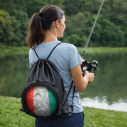 Morral Deportivo de Poliéster con Compartimento para Balón de Soccer y Cierre, Mochila Multifuncional 44 x 38 cm Resistente y Ligera