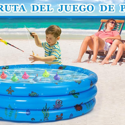 Alberca Inflable Circular 140 cm Multicolor 3 Aros – Piscina Infantil Portátil para Niños, Ideal para Jardín, Patio y Verano