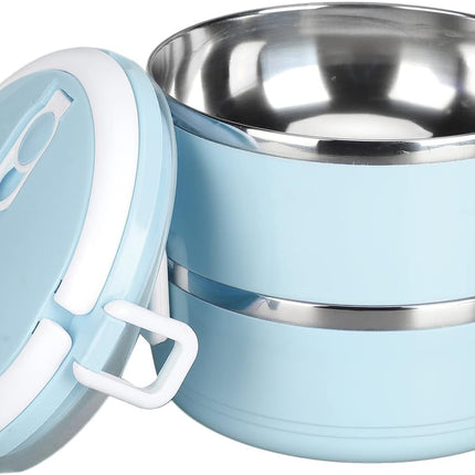 Lonchera térmica doble ecológica portátil para alimentos, fiambrera escolar de doble capa con válvula de aire 13 x 14 cm
