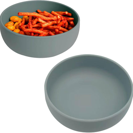 Botanero de silicón gris | Medida 12.5 cm, práctico y fácil de limpiar. Ideales para disfrutar snacks durante el Mundial con estilo.