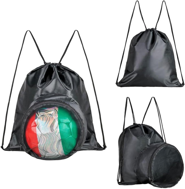 Morral Deportivo de Poliéster con Compartimento para Balón de Soccer y Cierre, Mochila Multifuncional 44 x 38 cm Resistente y Ligera